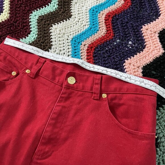 Vintage Lauren Jeans Co Ralph Lauren Jeans Womens 8P Red Denim Preppy Y2K - Picture 8 of 8